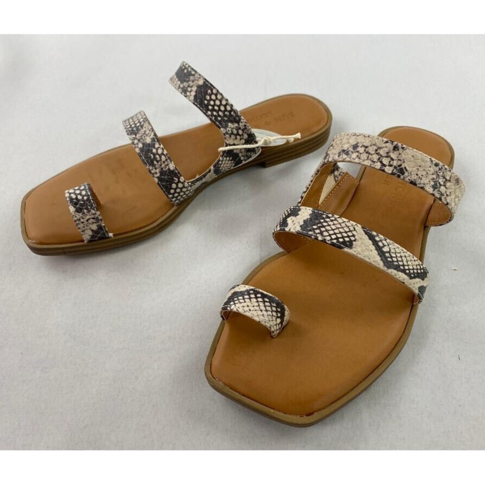 SUN + STONE women sandals shoes SS Sandyl 10011740500 leather brown 6M $98